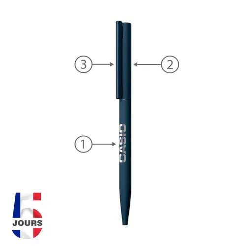 Sari THIN stylo bille Bleu Rubber FRANCE
