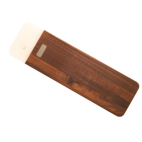 Planche à découper XL acacia et marbre blanc personnalisable