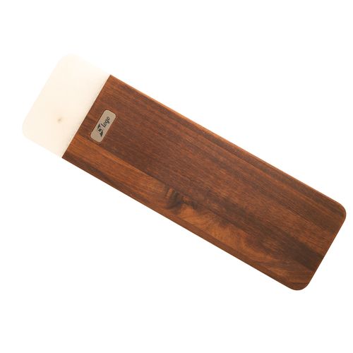 Planche à découper XL acacia et marbre blanc personnalisable