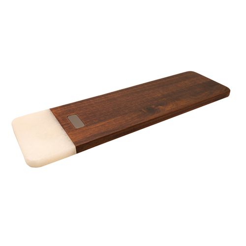 Planche à découper XL acacia et marbre blanc personnalisable