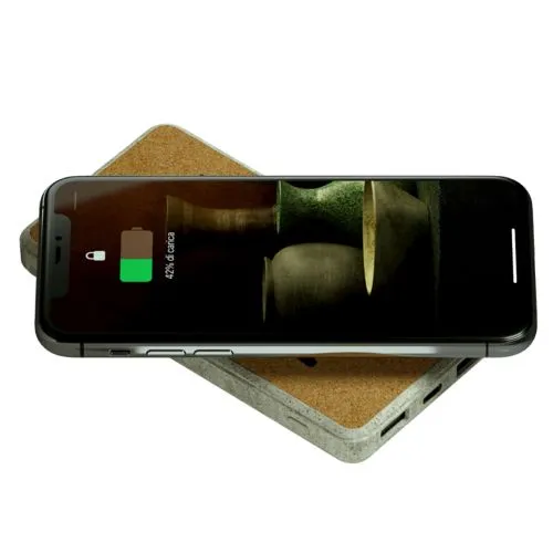 Power Bank Écologique 8000mAh Liège et Fibre de Blé - Charge Induction