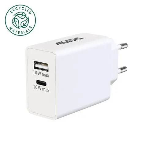 CHARGEUR SECTEUR USB TYPE-C 38W POWER DELIVERY - BLANC
