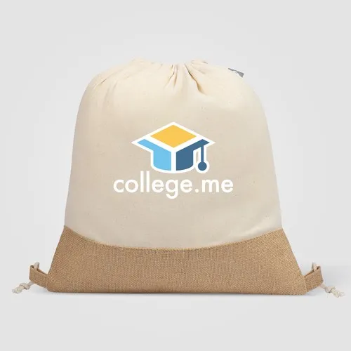 Sac à cordon coton recyclé et jute 140g - Personnalisable