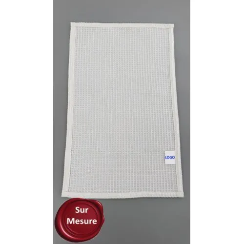 Drap de bain 70x140 cm nid d'abeille personnalisé avec étiquette logo