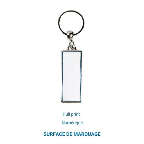 Porte-clés Métallique rectangle M - France - Gris
