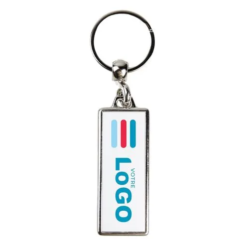 Porte-clés Métallique rectangle M - France - Gris