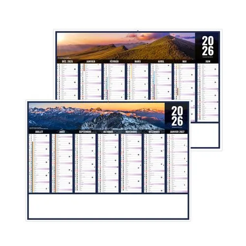 LIBERTE AUVERGNE-RHONE-ALPES 2026 - MIDI 430 x 335 mm - LEGER 400G - SANS MARQUAGE - 1 TROU EN TETE