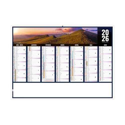 LIBERTE AUVERGNE-RHONE-ALPES 2026 - MIDI 430 x 335 mm - LEGER 400G - SANS MARQUAGE - 1 TROU EN TETE