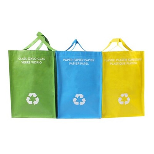 Set de 3 sacs de tri sélectif personnalisables - Recyclage écoresponsable