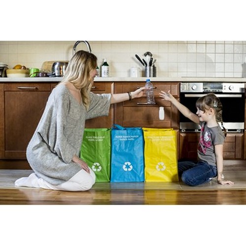 Set de 3 sacs de tri sélectif personnalisables - Recyclage écoresponsable