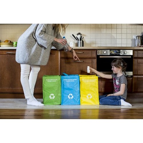 Set de 3 sacs de tri sélectif personnalisables - Recyclage écoresponsable
