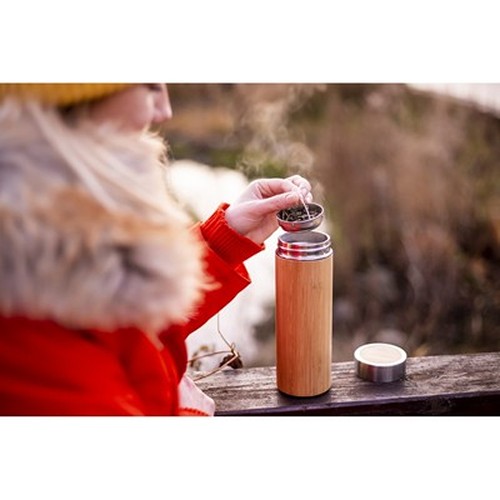 Thermos Bambou 350ml avec Infuseur | Personnalisable