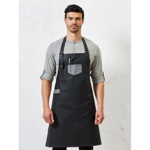 "Division" Waxed Look Denim With Faux Leather     Division»