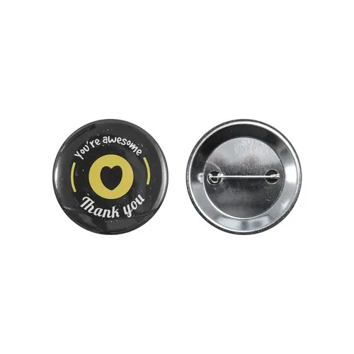 Bouton en métal 56mm avec goupille à double sertissage