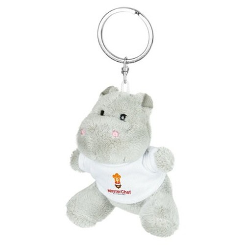 Porte-clés Hippopotame en Peluche avec T-shirt Personnalisable