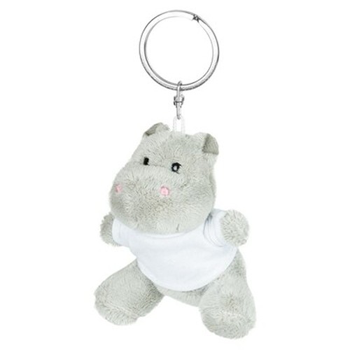 Porte-clés Hippopotame en Peluche avec T-shirt Personnalisable