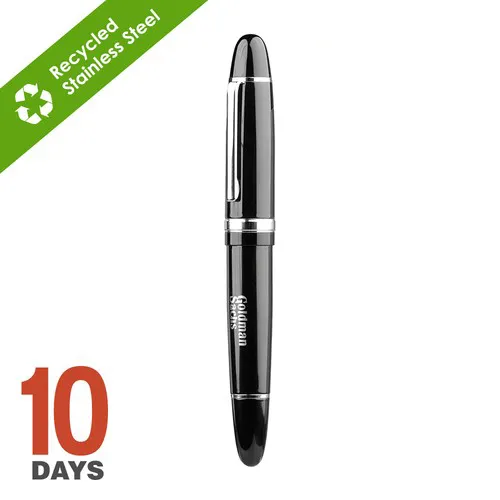 BIG PEN, Stylo à bille en acier inoxydable recyclé noir