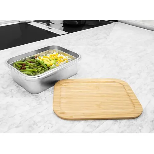 Bento 'Osaka', inox pour micro-onde, avec couvercle en bambou