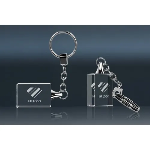 Porte-clés Verre Cristal Personnalisable - Gravure Premium Incluse