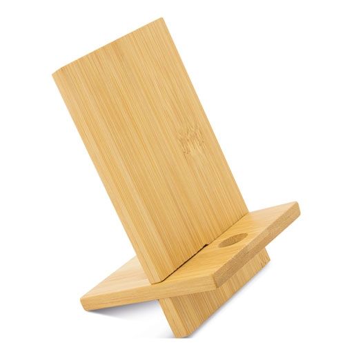 Support Téléphone Ajustable Bambou-Fibre de Blé Personnalisable