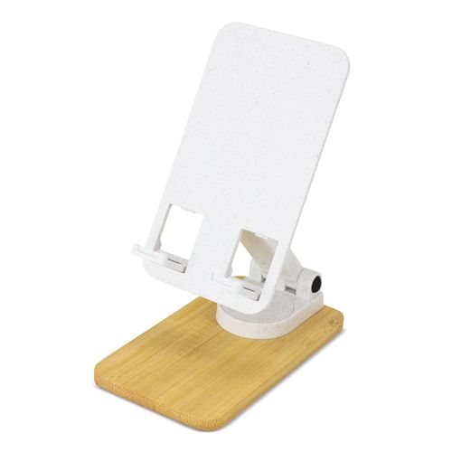 Support Téléphone Ajustable Bambou-Fibre de Blé Personnalisable