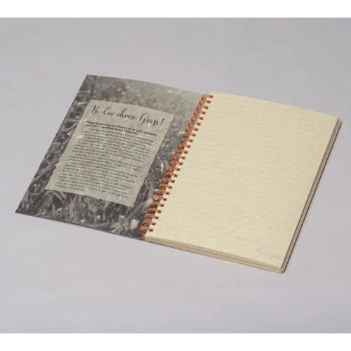 Bloc-notes A5 écologique à spirale avec fibres d'herbe personnalisable