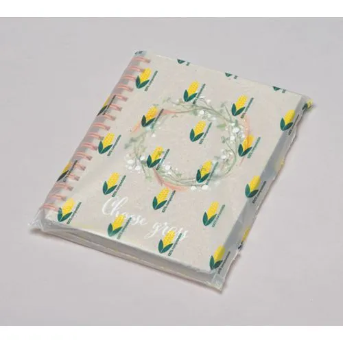 Bloc-notes A5 écologique à spirale avec fibres d'herbe personnalisable