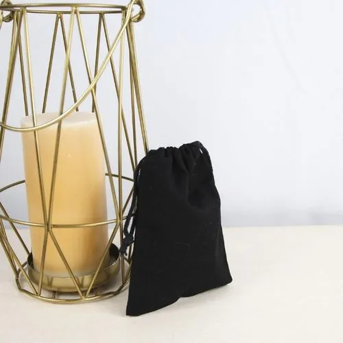 Pochon coton Noir XS 10x14