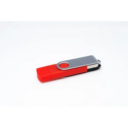 Clé USB rotative On The Go (OTG). USB 2.0 32GB Rouge