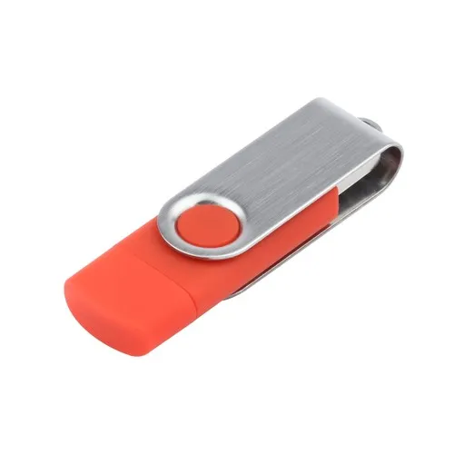 Clé USB rotative On The Go (OTG). USB 2.0 32GB Rouge