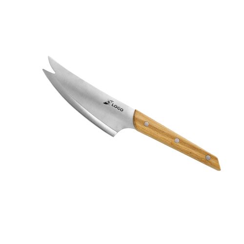 Couteau à fromage personnalisable en bambou - Lame inox 12 cm