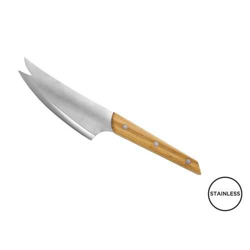 Couteau à fromage personnalisable en bambou - Lame inox 12 cm