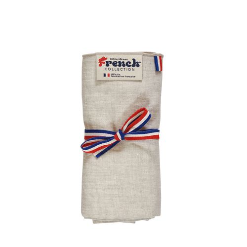 Chèche Lin Français 160g - Personnalisable par Sérigraphie