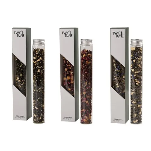 Thé en Feuilles Premium 40g en Bocal Verre Personnalisable