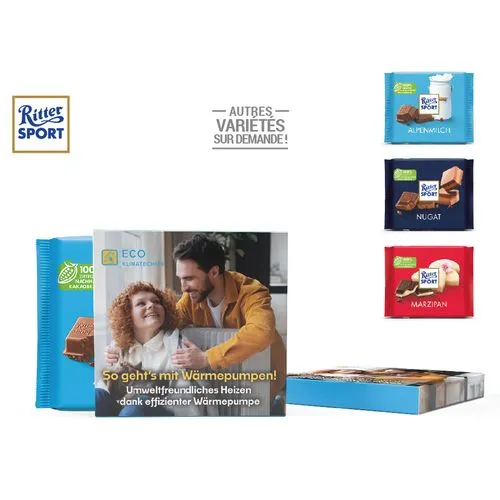 TABLETTE RITTER SPORT dans une boîte en carton personnalisable