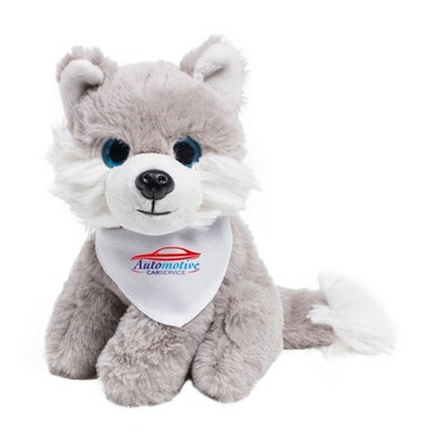 Peluche Loup Personnalisable avec Foulard | Mascotte Publicitaire