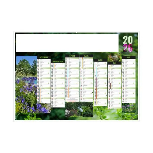 JARDINS 2026 - MIDI 430 x 335 mm - LEGER 400G - SANS MARQUAGE - 1 TROU EN TETE