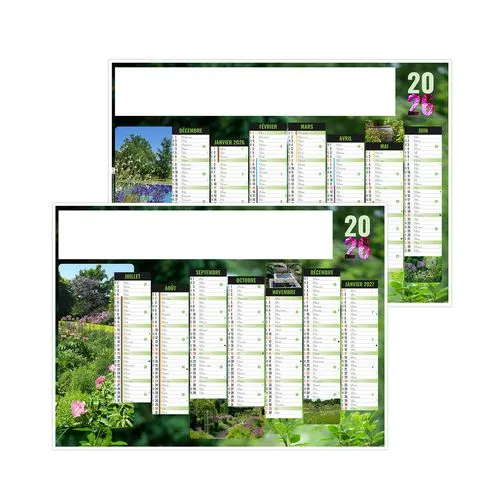 JARDINS 2026 - MIDI 430 x 335 mm - LEGER 400G - SANS MARQUAGE - 1 TROU EN TETE