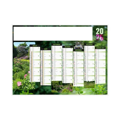 JARDINS 2026 - MIDI 430 x 335 mm - LEGER 400G - SANS MARQUAGE - 1 TROU EN TETE