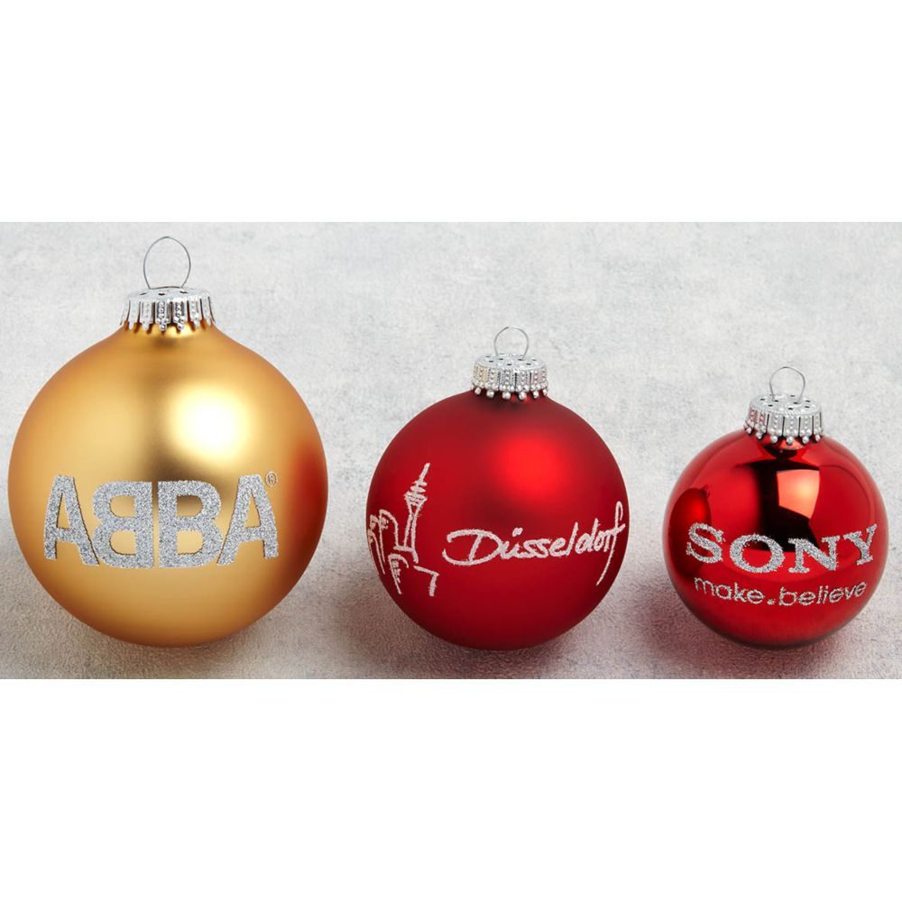 Boule de Noël Personnalisée 8cm - Sérigraphie 1 Couleur - Lot de 24