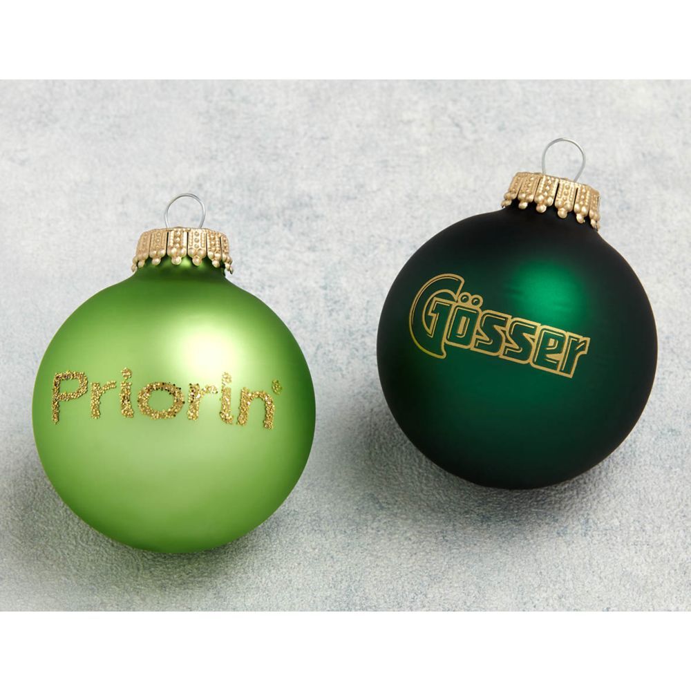 Boule de Noël Personnalisée 8cm - Sérigraphie 1 Couleur - Lot de 24