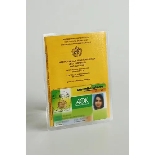 Protège-passeport de vaccination personnalisable avec poche carte vitale