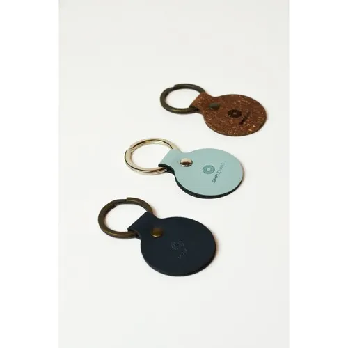 Recycled Leather Keyring Round porte-clés