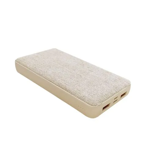Powerbank en plastique recyclé avec revetement en chanvre 8000 mAh