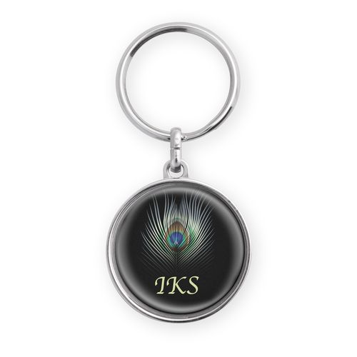 Porte-clés Rond Zamac Finition Nickel - Personnalisable Doming