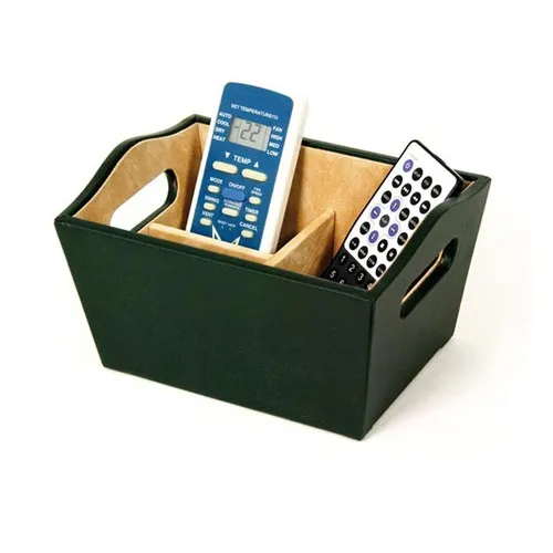 Boîte Range-Télécommande Bois et Simili Cuir Personnalisable