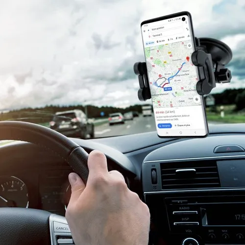 SUPPORT VOITURE 3 EN 1 NOIR - POUR SMARTPHONE 6.9"