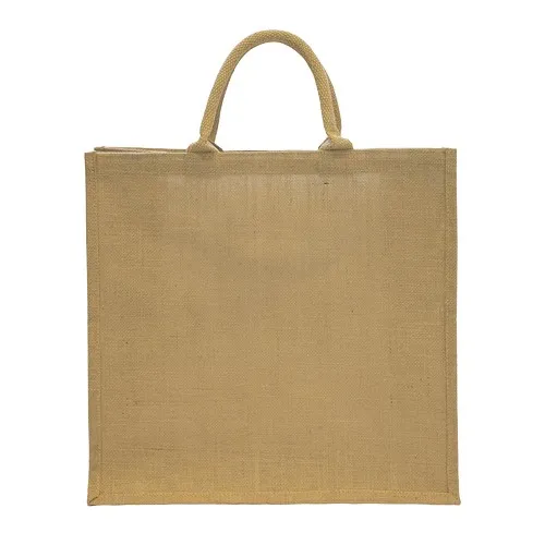 Sac Shopping en Jute Naturelle avec Anses Coton - Personnalisable