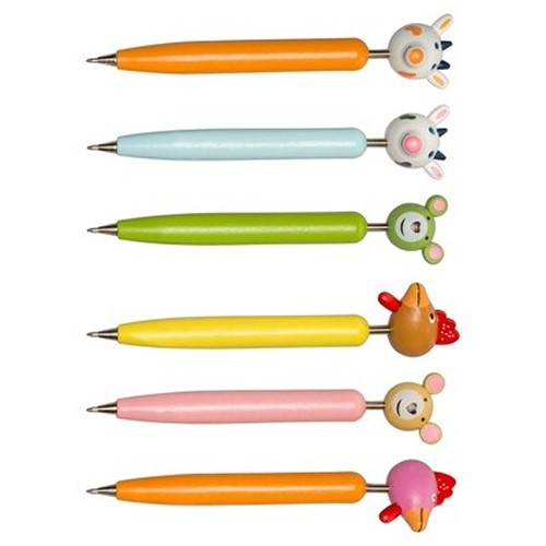 Stylo bille écologique motifs animaux - Bois et métal personnalisable