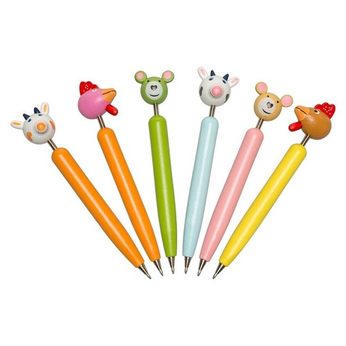 Stylo bille écologique motifs animaux - Bois et métal personnalisable